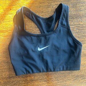 Nike Black Racerback Sports Bra with White Swoosh
